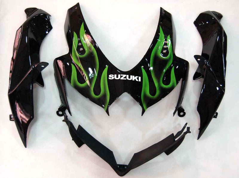 Fairings 2008-2010 Suzuki GSXR 600 750 Black & Green Flame GSXR  Generic