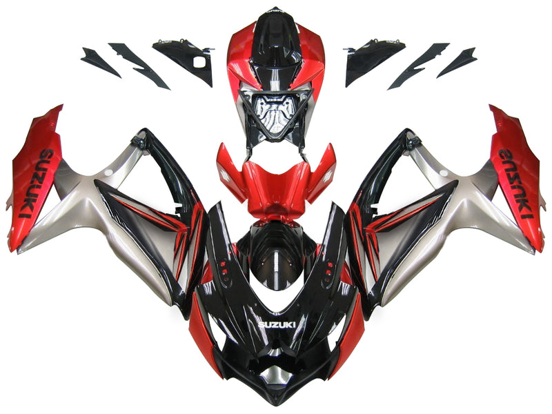 Fairings 2008-2010 Suzuki GSXR 600 750 Black Red Silver Racing Generic