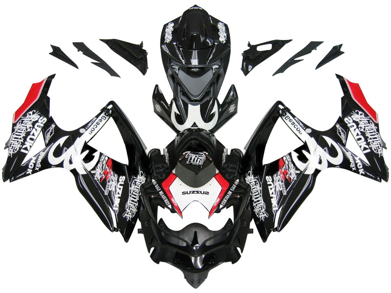 Fairings 2008-2010 Suzuki GSXR 600 750 Black Red Relentless Racing Generic