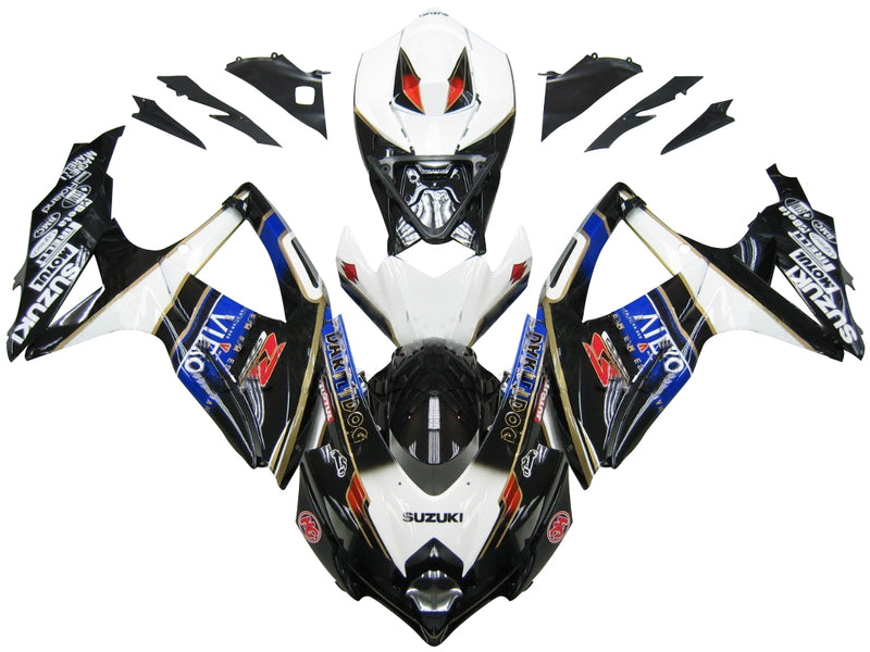 Fairings 2008-2010 Suzuki GSXR 600 750 Black White Suzuki Racing Generic