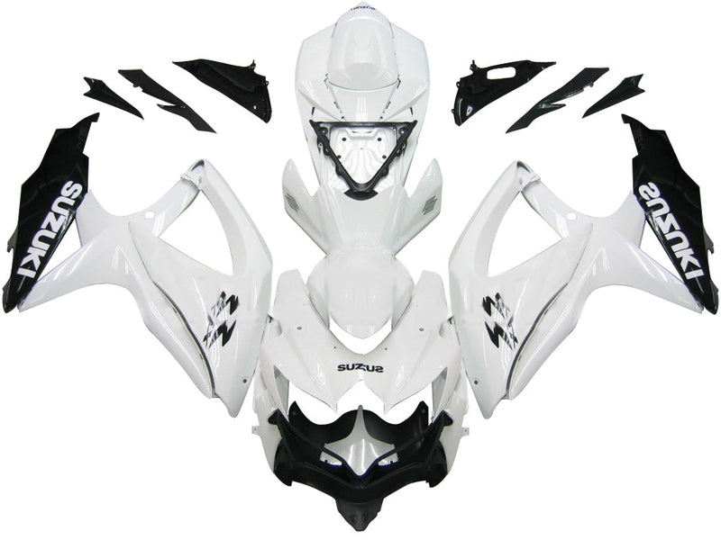 Fairings 2008-2010 Suzuki GSXR 600 750 White Black GSXR  Generic