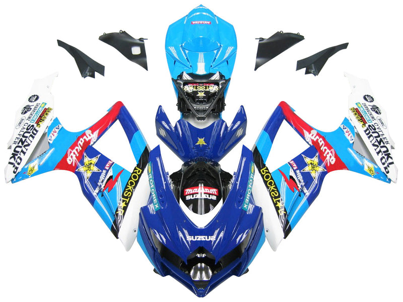 Fairings 2008-2010 Suzuki GSXR 600 750 Blue Rockstar Malkita  Generic