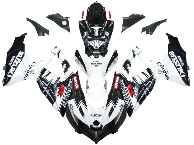 Fairings 2008-2010 Suzuki GSXR 600 750 Black White Alstare Corona Racing Generic