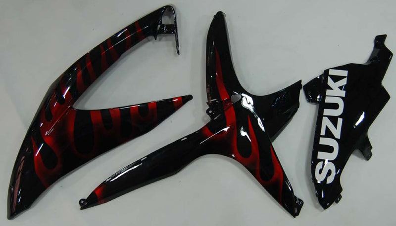 Fairings 2008-2010 Suzuki GSXR 600 750 Black & Red Flame  Generic