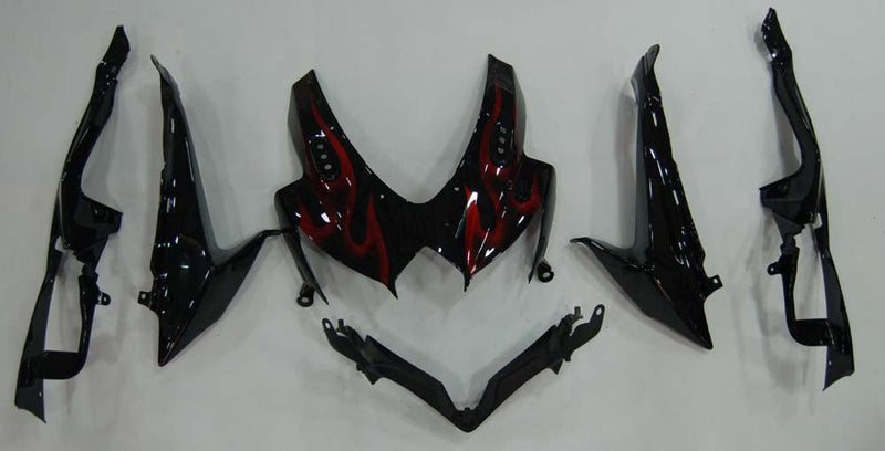 Fairings 2008-2010 Suzuki GSXR 600 750 Black & Red Flame  Generic