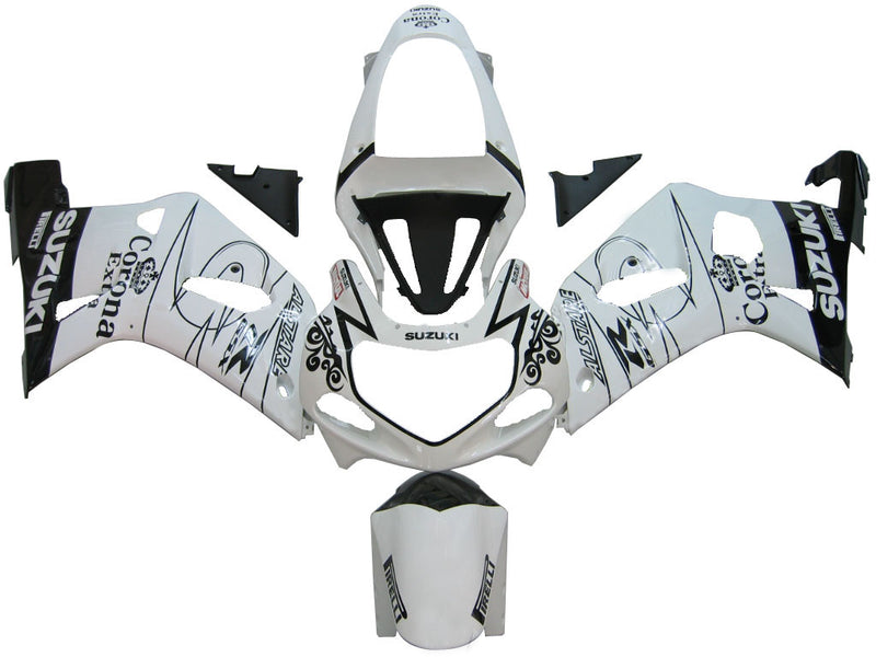 Fairings 2001-2003 Suzuki GSXR 750 White Black Alstare Corona Racing Generic