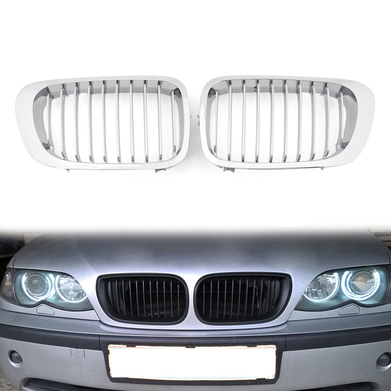 Front Fence Grill Grille ABS Gloss Black Mesh For BMW E46 2D (1999-2002) 3 Series Generic