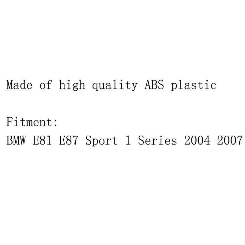 Kidney Grill Grille Matt Black For BMW E81 E87 Sport 1 Series (2004-2007) Generic