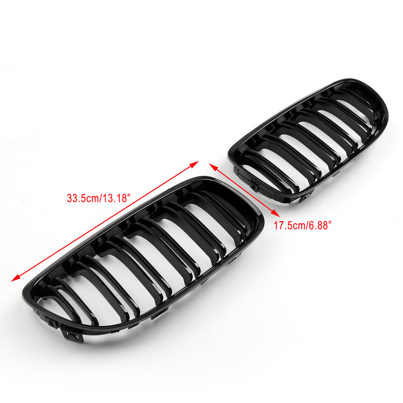 Front Kidney Hood Grilles Gloss Black For BMW E90/E91 LCI 3 Series (2008-2012) Generic