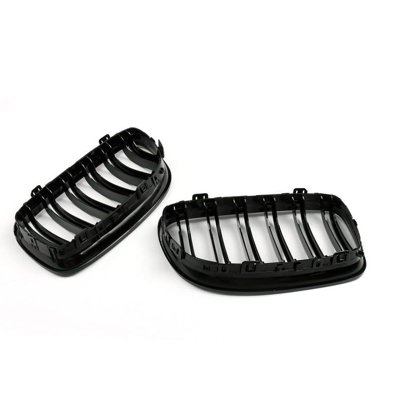 Front Kidney Hood Grilles Gloss Black For BMW E90/E91 LCI 3 Series (2008-2012) Generic