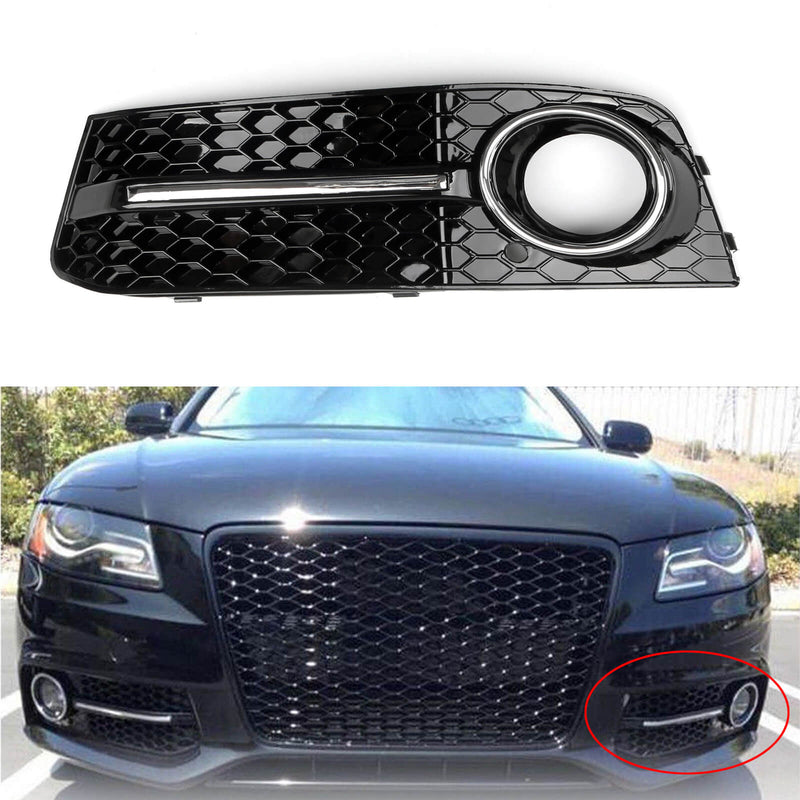 2009-2012 A4 B8 LH Chrome Honey Comb Fog Light Cover Grill Replacement Grille Generic