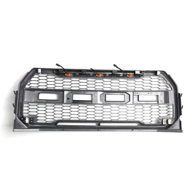 2015-2017 Ford F150 ABS Front Bumper Grill Grille W/ LED Raptor Replacement