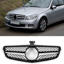 For Benz 2008-2014 W204 C-Class C300 C350 ABS Gloss Black Chrome Grille New