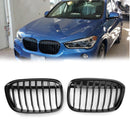 New Pair Front Kidney Grille Grill For BMW 2016+ F48 F49 X1 X-Series Black Generic