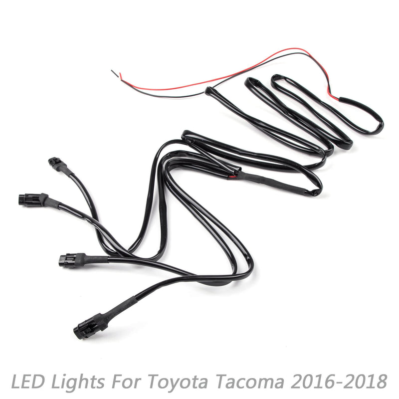 Tacoma 2016-2020 Toyota 4pcs Front Bumper Hood Grill Replacement Grille LED Lights Kit Generic