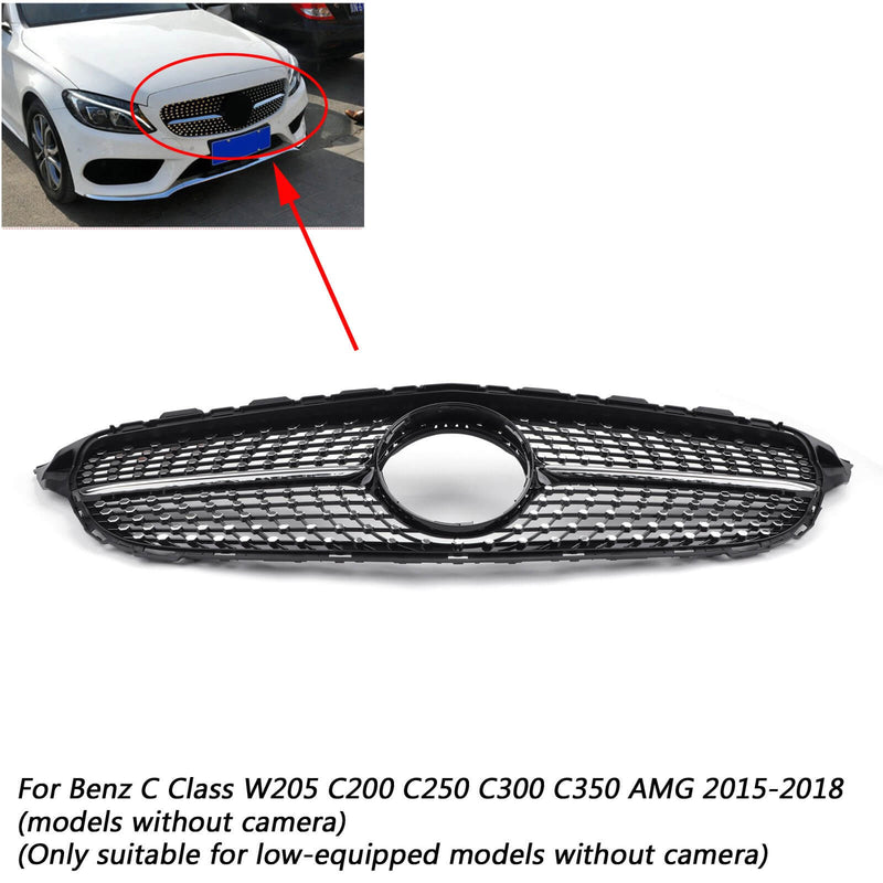 W205 C Class C250 C300 C400 2015-2018 Benz New Front Diamond Grill Replacement Grille