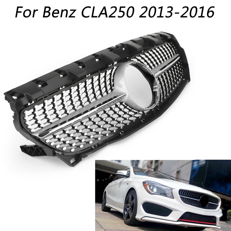 R117 W117 CLA250 2013-2016 Mercedes-Benz Diamond star Grill Replacement Grille Silver Generic
