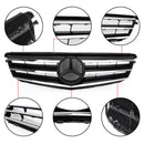LED Black Chrome Front Grill Grille Fit Benz C Class W204 C300 C350 2008-2014 Generic