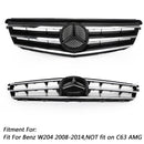 LED Black Chrome Front Grill Grille Fit Benz C Class W204 C300 C350 2008-2014 Generic