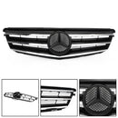 LED Black Chrome Front Grill Grille Fit Benz C Class W204 C300 C350 2008-2014 Generic