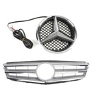Front Bumper Grille Fit Benz C Class W204 W/LED Emblem C300/C350 2008-2014 Chrome Generic