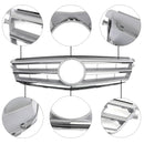 Front Bumper Grille Fit Benz C Class W204 W/LED Emblem C300/C350 2008-2014 Chrome Generic