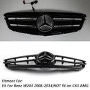 Benz W204 C300 C350 2008 - 2014 Car Front Grille with LED Emblem Black