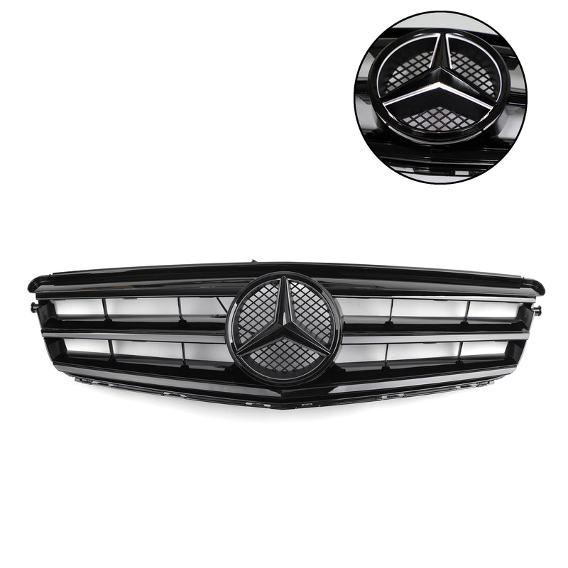 Benz W204 C300 C350 2008 - 2014 Car Front Grille with LED Emblem Black