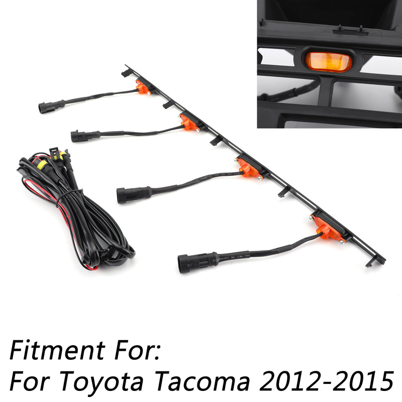 Tacoma 2012-2015 Toyota 4X Front Bumper Hood Grill Replacement Grille LED Lights Generic