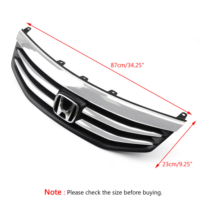 Accord 2011-2012 Honda New Front Upper Bumper Hood Black Chrome Grill Replacement Grille Generic