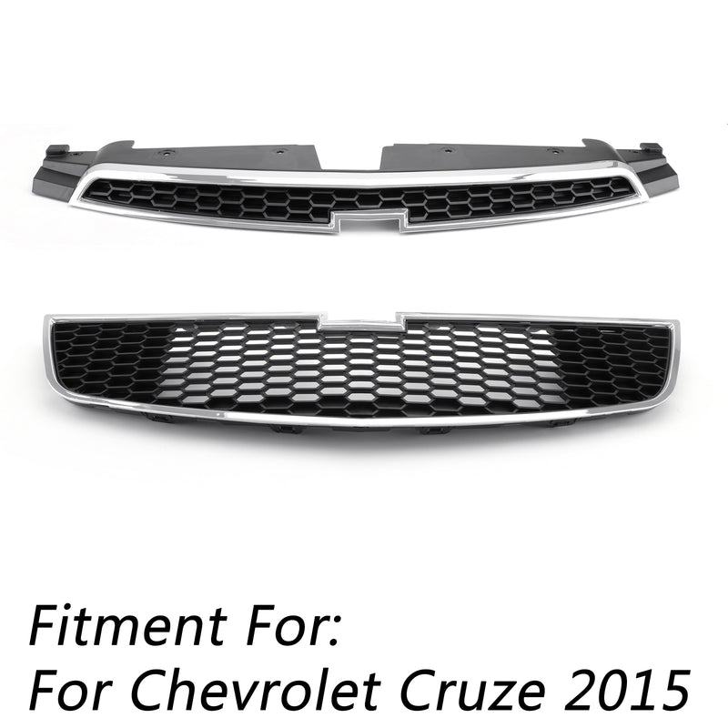 Cruze 09-15 Chevy 2PC Front Bumper Upper + Lower Grille Inserts Trim Covers Generic