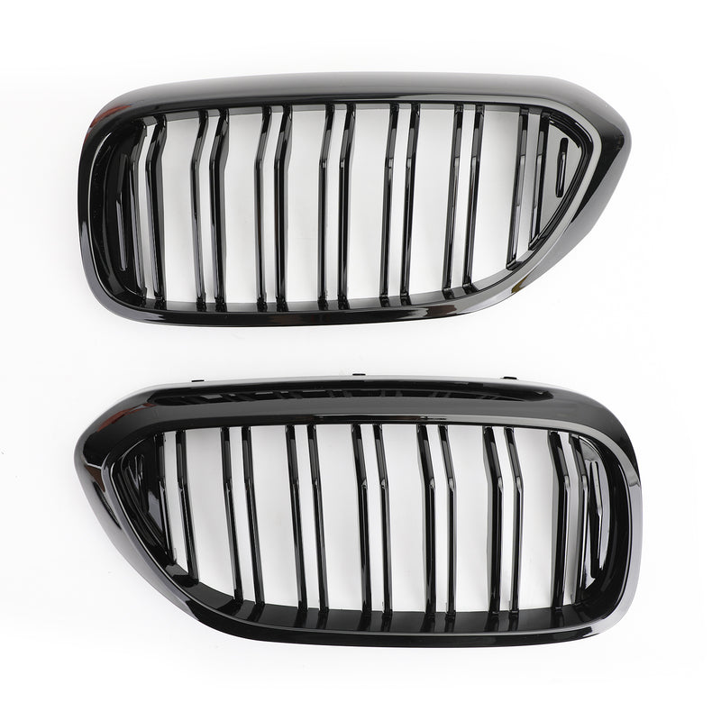 Front Kidney Grille Glossy Black Double Slat For BMW 5Series G30 G31 Sedan 17-19 Generic