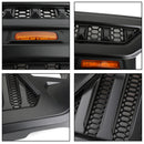 JL 2018-2021 Wrangler Front Bumper Grill Replacement Grille with 5 Amber Light Generic