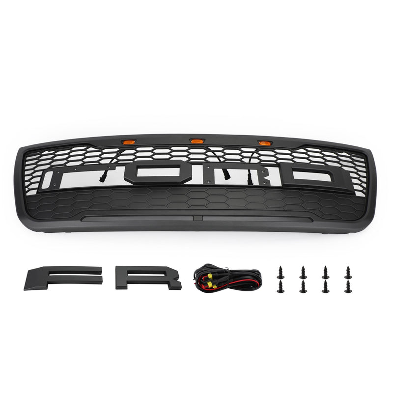 Ford Explorer 2012-2015 With Lights Front Upper Bumper Grille Grill Grey