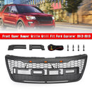 Ford Explorer 2012-2015 With Lights Front Upper Bumper Grille Grill Grey