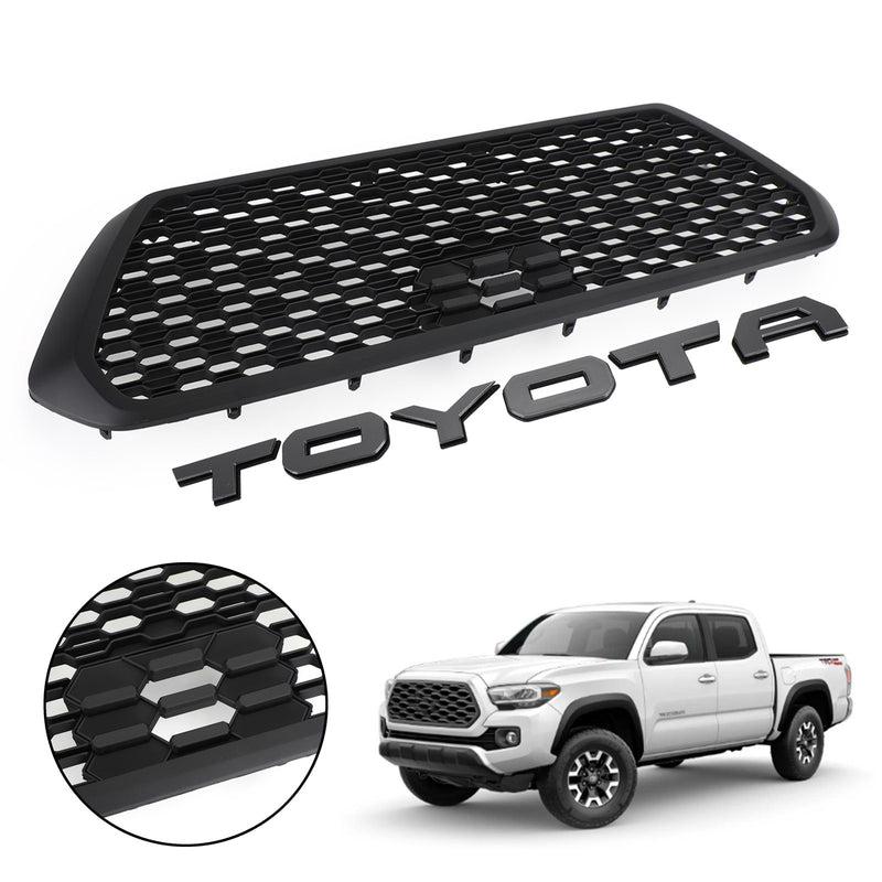 2016-2023 TRD PRO Matte Black Toyota Tacoma Front Bumper Hood Grill Grille Generic