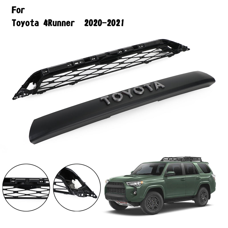 2 Piece Front Bumper Grille Grill Fit Toyota 4Runner TRD PRO 2020-2024 With Letter
