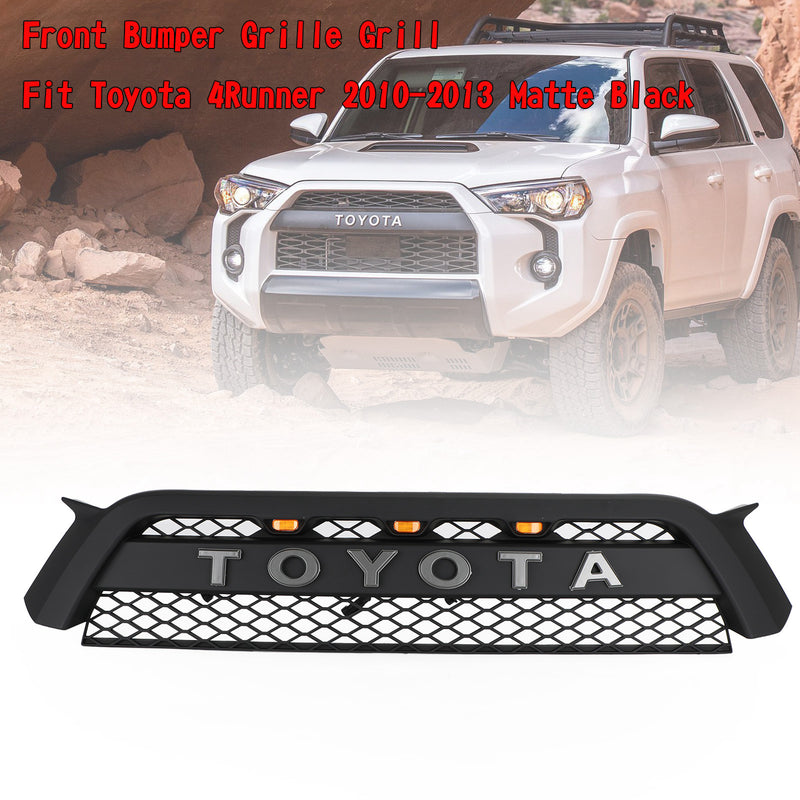 2010-2011-2012-2013 Toyota 4Runner TRD Pro Style ABS Black Front Grill Grille W/Letter & Amber LED Lights Generic