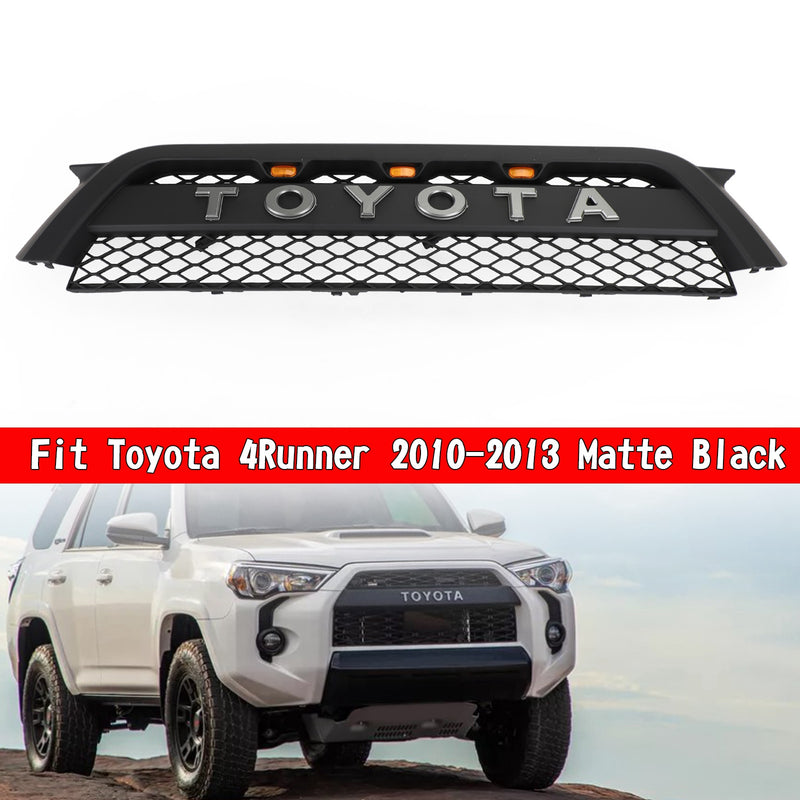 Toyota 4Runner 2010-2013 Matte Black TRD Pro Style Front Bumper Grille Grill W/Amber Lights Generic