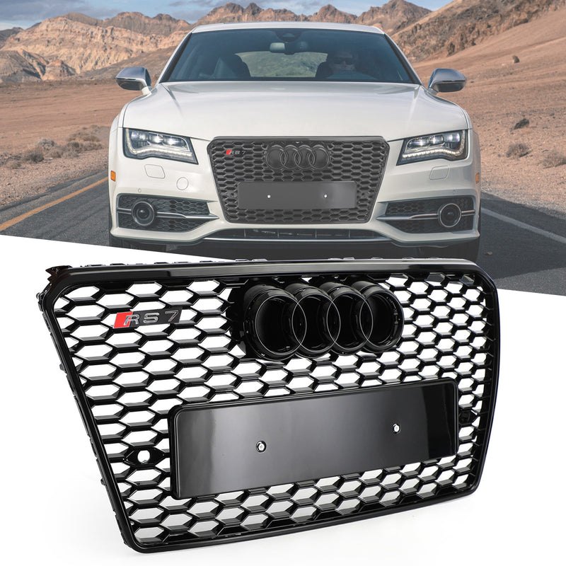 Audi A7/S7 2012-2015 Black RS7 Style Honeycomb Sport Mesh Hex Grille Grill