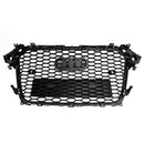 Audi A4 S4 2013-2016 RS4 Style Mesh Front Bumper Grille Grill Gloss Black