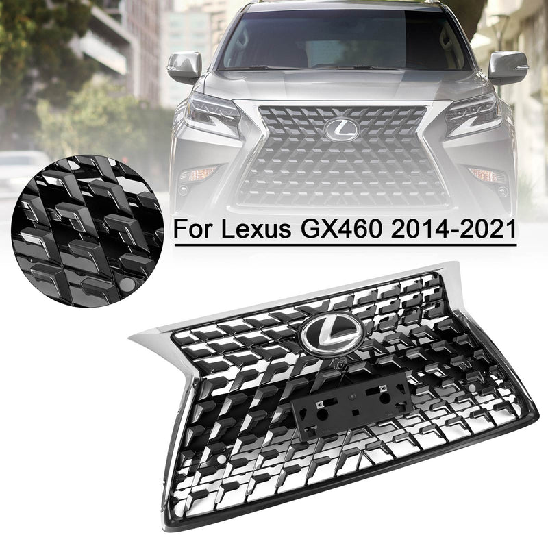 Lexus GX460 2014-2021 Front Upper Grille Bumper Grill Chrome Black