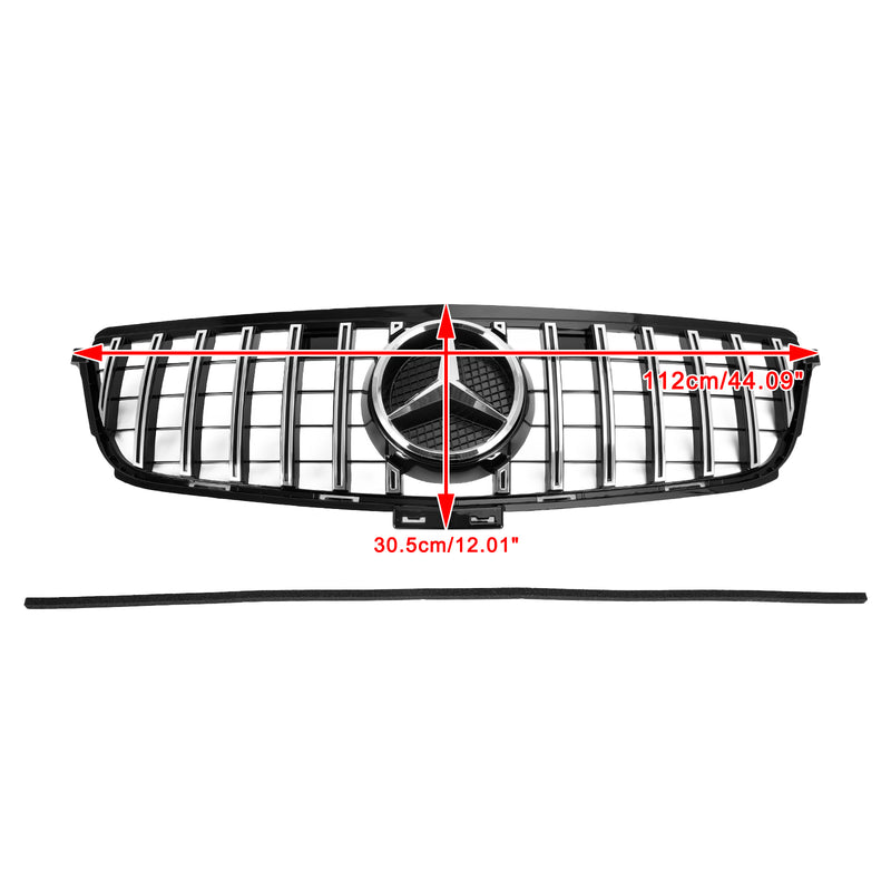 Benz W166 2012-2015 ML350 400 550 GTR Style Chrome Black Front Grille Grill