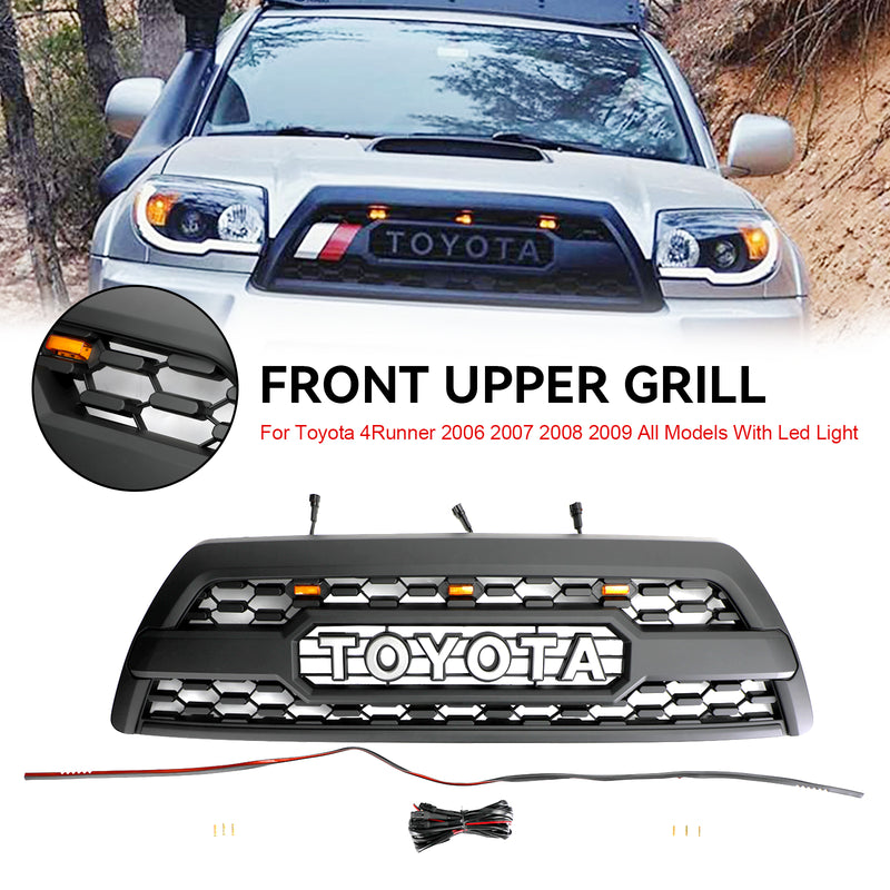 Toyota 4Runner 2006-2009 TRD PRO Style Front Bumper Grille Grill W/ LED