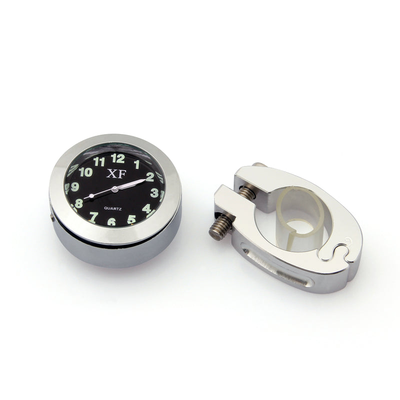 Universal 1 7/8 1 1/4 Handlebar Mount Moto Cruiser Chopper Clock Watch Generic