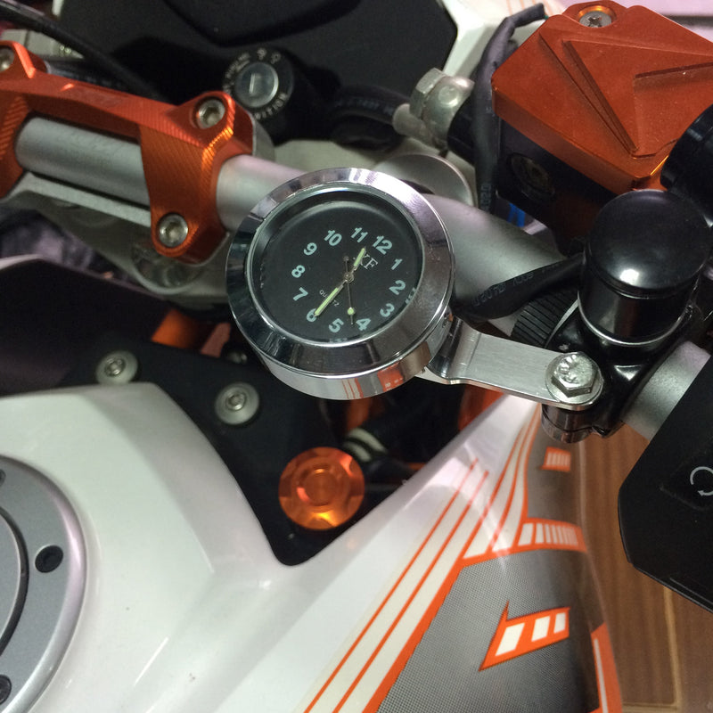 Moto Water Resistant Handlebar Brake Clutch Mount Clock Electroluminescent Face Generic