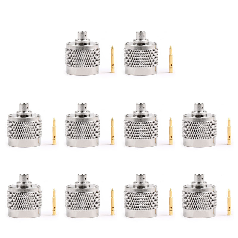 10Pcs N Solder Plug Male RF Connector Solder For Semi-rigid.141" RG402 Straight
