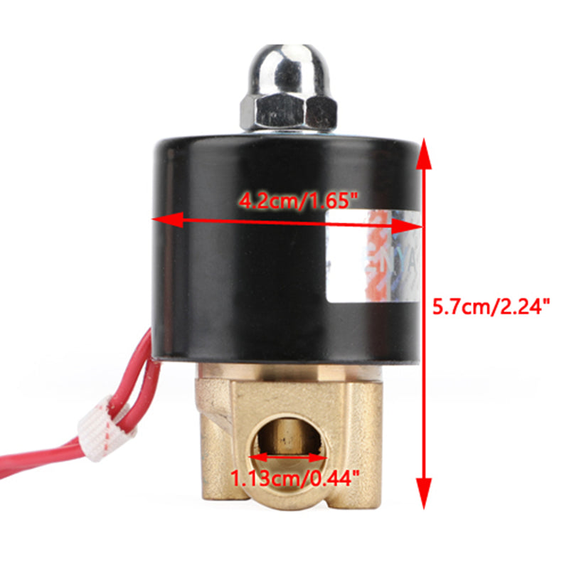 1/4" AC 220V Brass Normally Closed Electric Solenoid Valve BSP Gas Water Air N/C