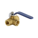 3 Way Ball Valve Three T Port Brass Female Type For Water Oil And Gas