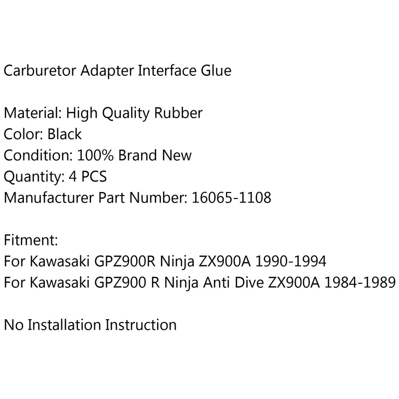Carburetor Intake Manifold Boots For Kawasaki GPZ9R Ninja ZX9A 199-1994